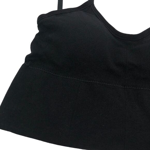 New NoTag Black Wireless Bra Tank Sports Bra Bralette Padded Ribbed Yoga Women M - Picture 4 of 6